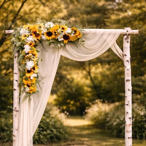 Wedding Garland,Sunflower Swag, Wedding Backdrop, Wedding Arch Flowers, Extra Large Wedding Swag,  Silk Arch Flowers, Corner Wedding Swag
