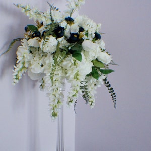 Extra Large Wedding Centerpiece, Cascading Centerpiece, Silk Wedding Flowers, Roses, Fern, Ranunculuses, Wisteria, Wedding Decor Flowers image 1