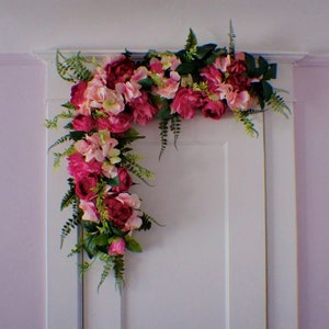 Wedding Arch Swag, Wedding Backdrop, Wedding Arch Flowers, Extra Large Wedding Swag,  Silk Arch Flowers, Church Swag, Corner Wedding Swag