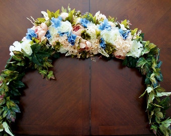 Wedding Garland,Extra Large Wedding Swag, Wedding Arch Flowers, Wedding Backdrop, Arbor Swag, Church Wedding Swag