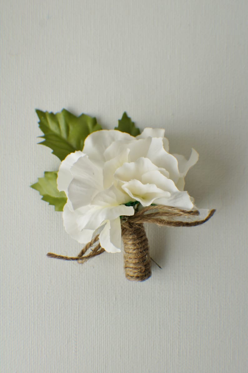 Rustic Wedding Boutonniere Hydrangea Boutonniere Groom Groomsmen Wedding Flower Hydrangea and Pearl Accent