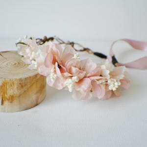 Acessório de cabeça de noiva Coroa de flores de ameixa e lavanda Coroa de flores de casamento Coroa de cabeça dourada Coroa de cabelo de casamento Boho Borgonha Guirlanda de cabelo de rosas