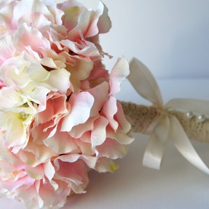 Blush Pink Hydrangea Bouquet, Silk Wedding Flowers, Bridesmaid Bouquet, Rustic Wedding, Vintage Wedding, Bridal Bouquet, Bride, Bridesmade