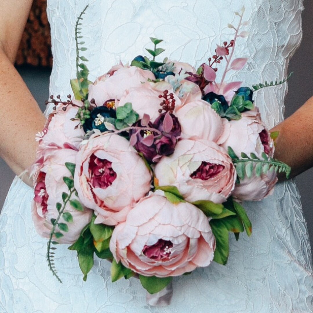 Peony Bridal Bouquet Silk Wedding Flowers Blush Wedding - Etsy