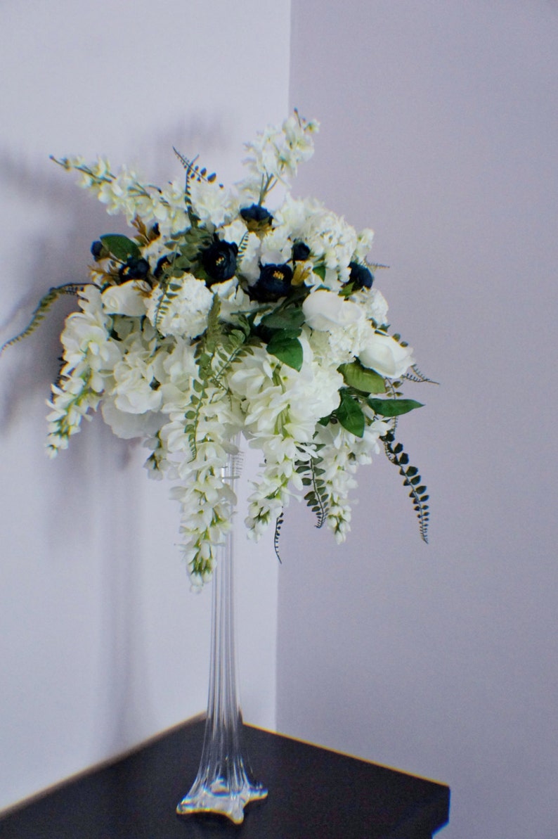 Extra Large Wedding Centerpiece, Cascading Centerpiece, Silk Wedding Flowers, Roses, Fern, Ranunculuses, Wisteria, Wedding Decor Flowers image 1