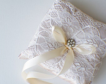 Ring Bearer Pillow, Wedding Ring Pillow, Silk ring pillow, Ring pillow bearer, Lace Ring Pillow, Custom Colors