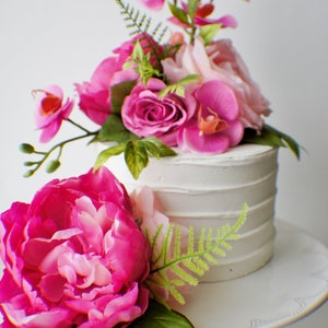 Flower Cake Topper, Wedding Flowers, Floral Cake Topper, Silk flower Cake topper, Wedding decor image 6