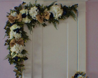 Wedding Arch Swag, Wedding Backdrop, Wedding Arch Flowers, Extra Large Wedding Swag,  Silk Arch Flowers, Church Swag, Corner Wedding Swag