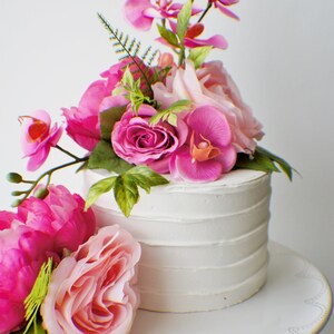 Flower Cake Topper, Wedding Flowers, Floral Cake Topper, Silk flower Cake topper, Wedding decor image 7