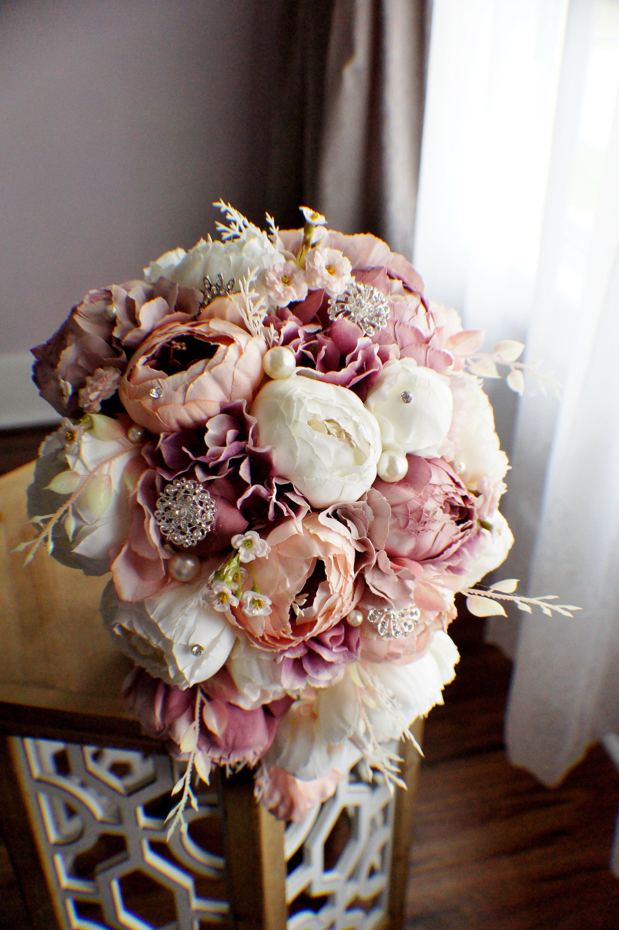 Mauve Blush Pink Bridal Bouquet