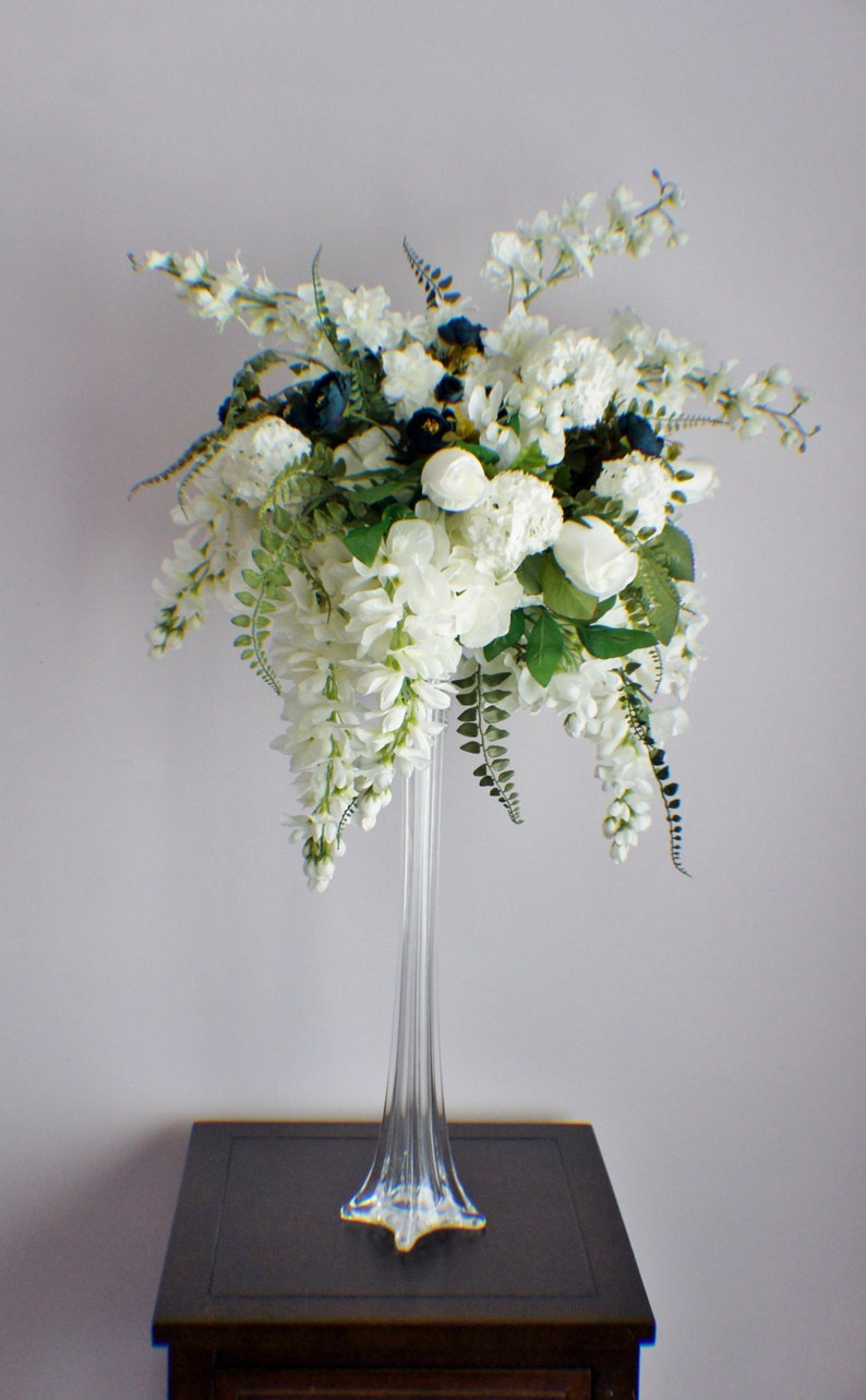 Extra Large Wedding Centerpiece, Cascading Centerpiece, Silk Wedding Flowers, Roses, Fern, Ranunculuses, Wisteria, Wedding Decor Flowers image 2