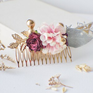 Gold Hair Comb, Eucalyptus Hair Comb, Couronne de verdure, Cheveux de mariée, Épingle à cheveux florales, Comb de cheveux de mariage, Comb de mariée, Comb floral, Cheveux Boho