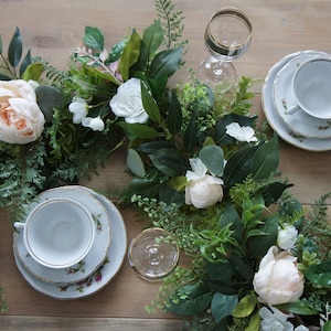 Eucalyptus Garland, Wedding Garland, Wedding Backdrop, Silk Flower Garland, Wedding Arch, Wedding Decor, Backdrop, White Garland, White