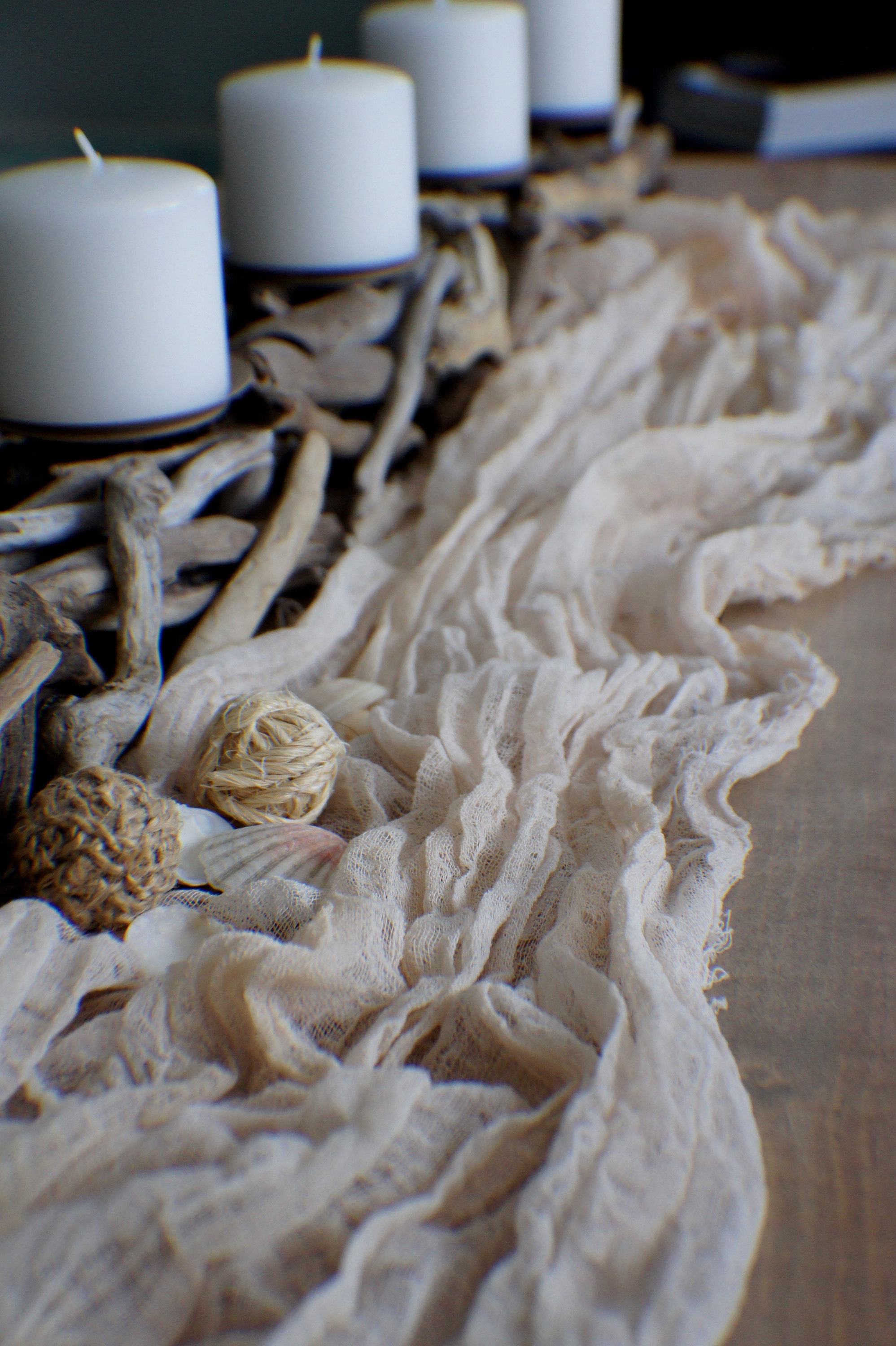 Boho Wedding Gauze Table Runner Sand Wedding Cheesecloth Etsy