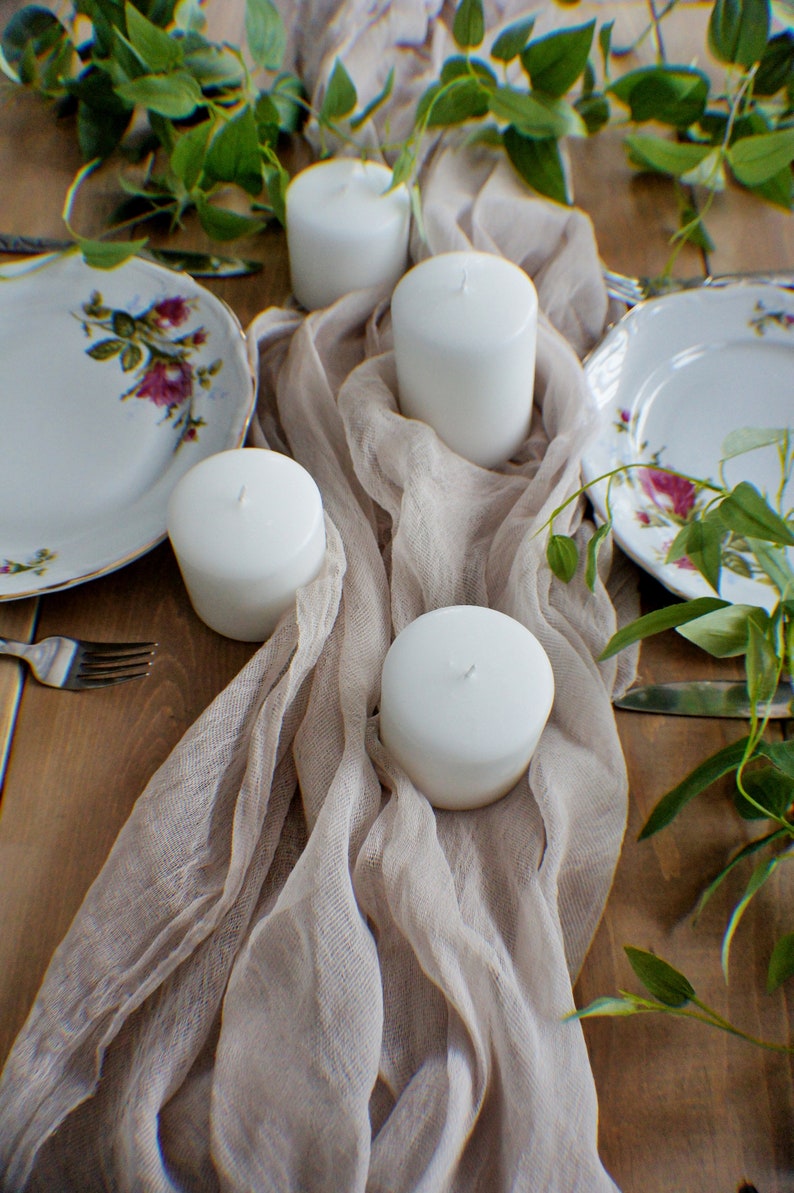 Boho Wedding Gauze Table Runner Champagne Wedding Etsy