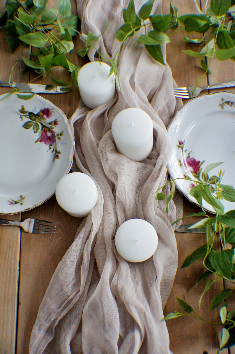 Boho Wedding Gauze Table Runner Champagne Wedding Etsy