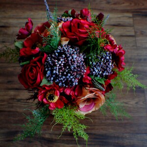 Wedding bouquet, wedding flowers, boho bouquet, bridal bouquet, destination wedding bouquet, red roses READY TO SHIP