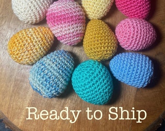 Crochet Easter Eggs, Spring Decor, Farmhouse Easter Basket Fillers