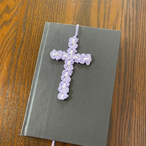 Crochet Cross Bookmark/Easter/Baptism/Christian Cross/Bible Bookmark/First Communion/Confirmation/Mother&#39;s Day