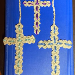 Crochet Cross Bookmark/Easter/Baptism/Christian Cross/Bible Bookmark/First Communion/Confirmation/Mother&#39;s Day