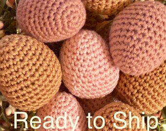 Hand Crochet Easter Eggs, Spring Decor, Basket Fillers
