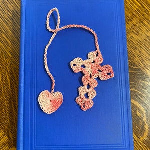 Crochet Cross Bookmark/Easter/Valentine&#39;s Day/Baptism/Christian Cross/Bible Bookmark/First Communion/Confirmation/Mother&#39;s Day