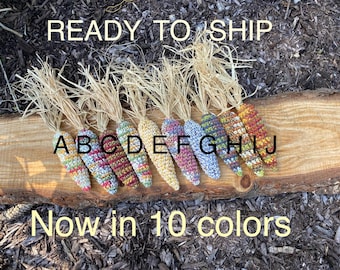 Crochet Indian Corn, Farmhouse Fall Decor, Autumn Home Decorations