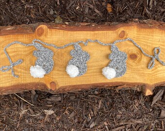 Crochet/ Bunny/ Garland/Easter/Spring/Nursery/rustic /farmhouse