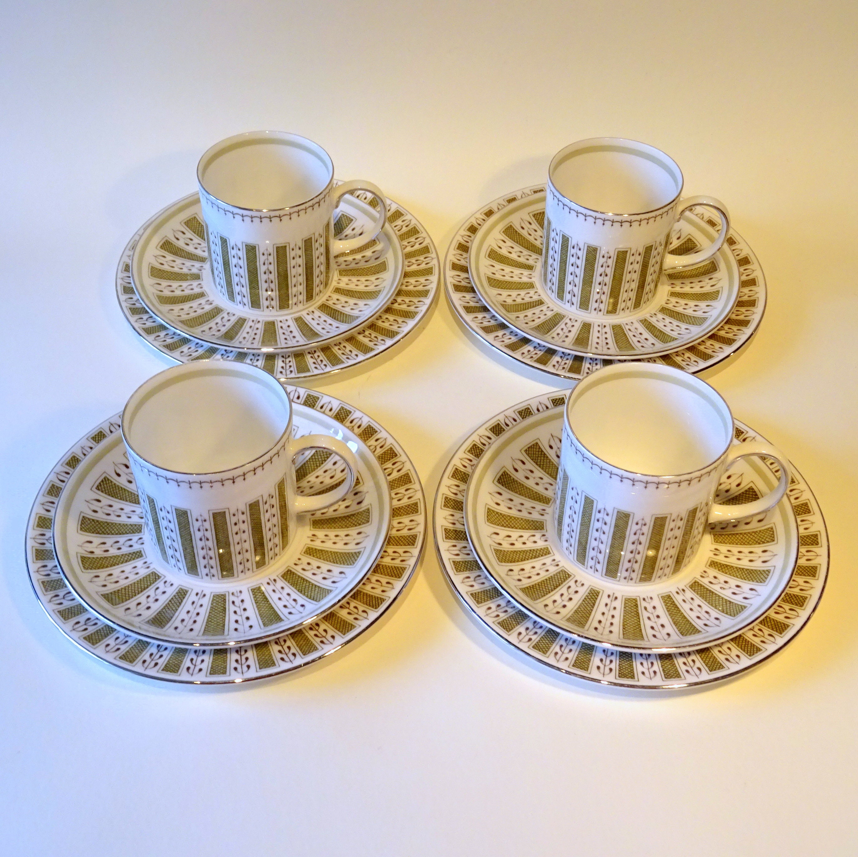 4 Vintage Susie Cooper Persia Coffee Trios, Wedgwood Bone China - Etsy