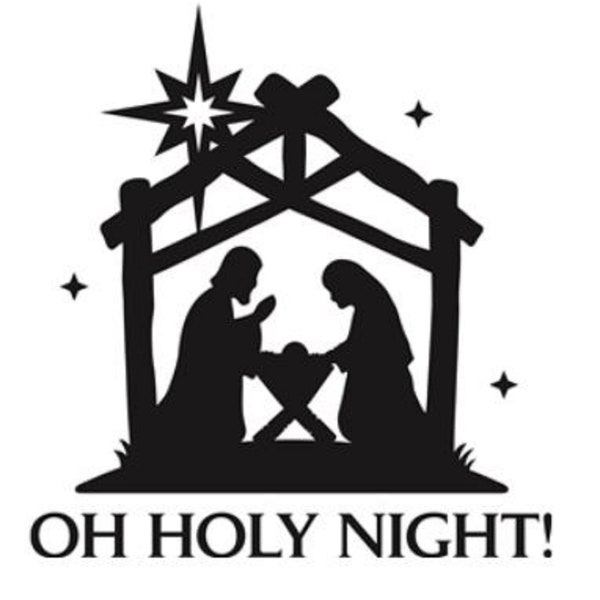 VINYL DECAL ONLY - "Oh Holy Night" Nativity - For frame, windows, laptops, vehicles, glass blocks, mirror's, frames,  etc.