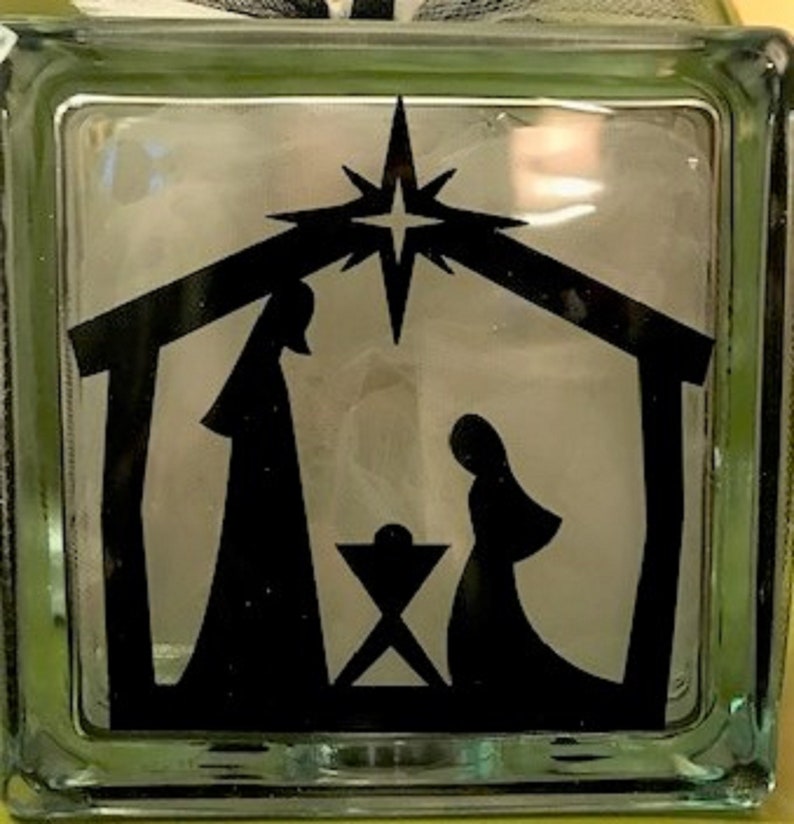 2 SIDED Lighted Glass Block Nativity and Wise Men Still Seek Etsy