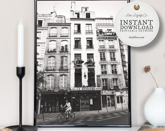 Bienvenue | Digital Download | Paris Print | Street Photography | Printables | Bike Wall Art | Travel Gifts | Wall Decor | Paris Printable