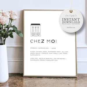 Chez Moi | French Expression | Hostess Gift Ideas | Rustic Home Decor | New Home Gift | French Country | Housewarming | Farmhouse Decor