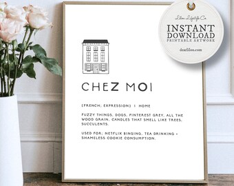 Chez Moi | French Expression | Hostess Gift Ideas | Rustic Home Decor | New Home Gift | French Country | Housewarming | Farmhouse Decor