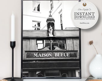 Maison Bleue | Paris Photo Print | Fine Art Photography | Photography Download | Pictures Of Paris | Digital Print | Black And White Picture