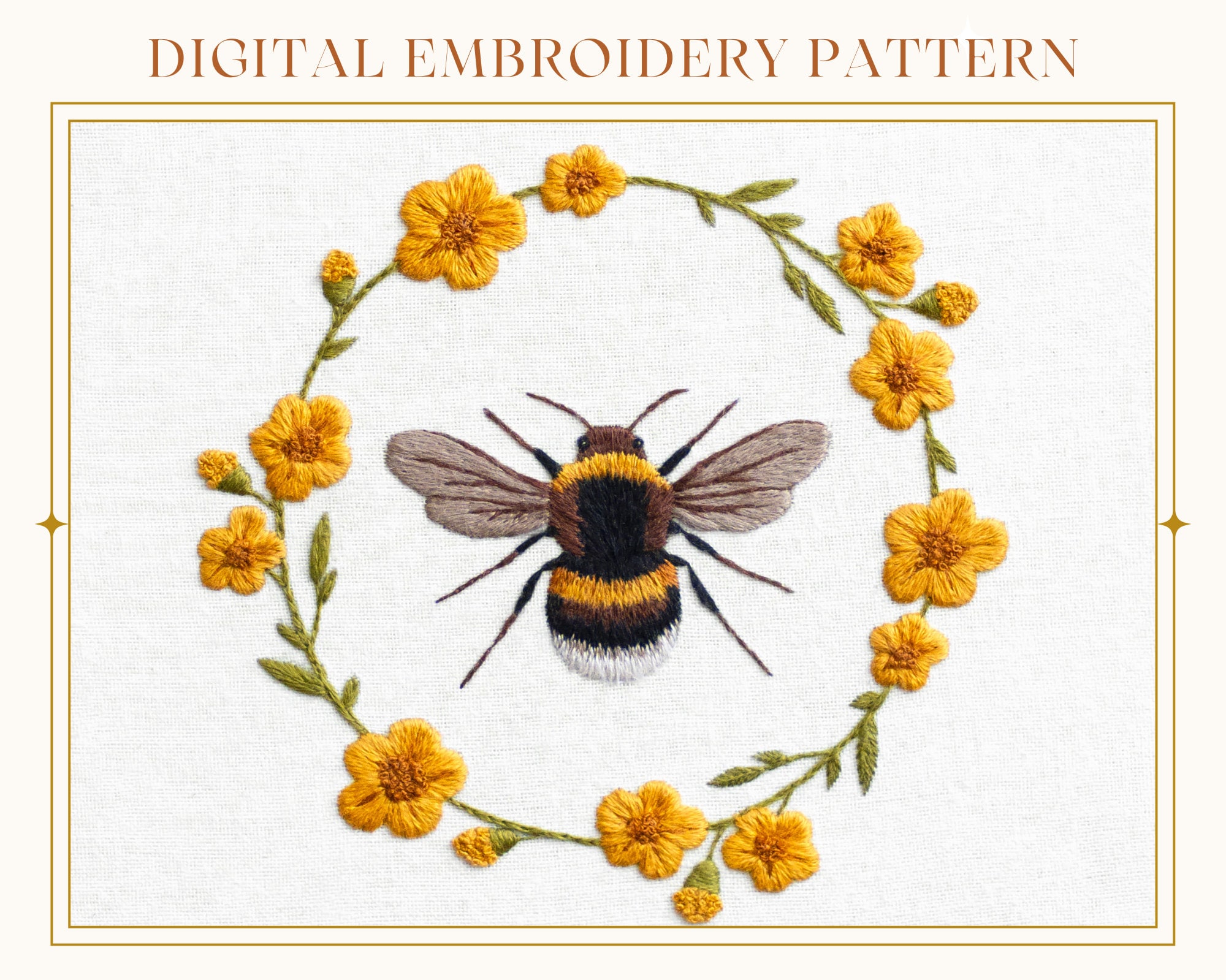 Busy Bee Hand Embroidery Pattern