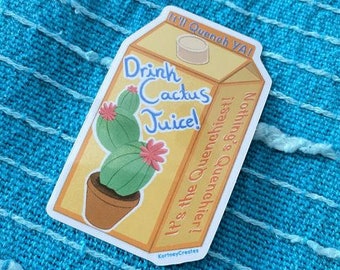 Drink Cactus Juice Subtle Fan Sticker- Avatar -Sokka - ATLAB - Glossy Vinyl Sticker - Waterproof