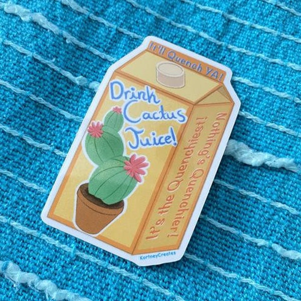 Drink Cactus Juice Subtle Fan Sticker- Avatar -Sokka - ATLAB - Glossy Vinyl Sticker - Waterproof