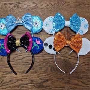 Disney Frozen inspirierte Ohren Stirnband | Elsa | Anna | Olaf | Disneyland Urlaub Paillettenohren