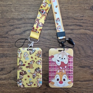 Chip and Dale lanyard | ID badge holder|key chain| lanyard gift | chipmunks | Disney lanyard