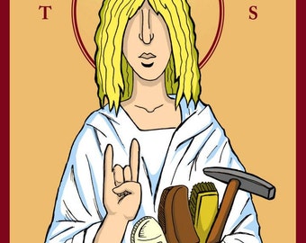 Saint Hubbins Art Print: Spinal Tap Movie Poster, Patron Saint of Quality Footwear