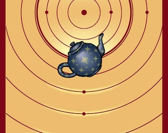 Celestial Teapot Art Print: Bertrand Russell Philosophy Artwork