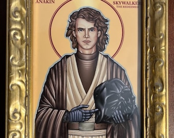Framed Anakin Skywalker Art Print: Star Wars Icon, Signed Artwork
