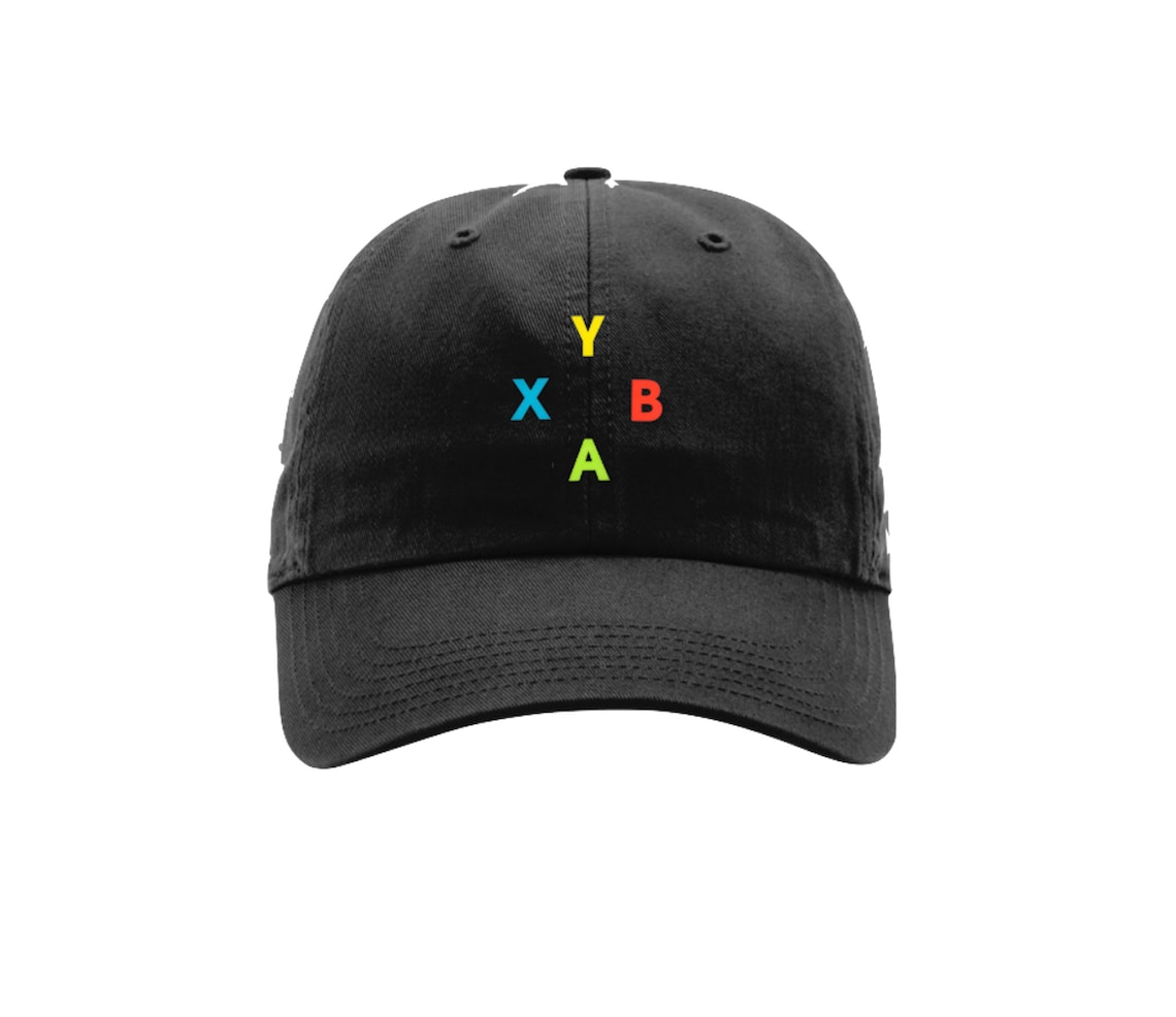 XBOX Controller Buttons Black Adjustable Strapback Cap Dad Etsy