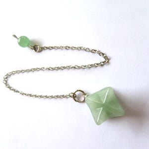 Pendulum-Small Merkaba Star-Green AVENTURINE-pendulum-how to dowse-great gift