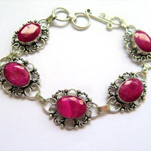 Ruby Silver Bracelet