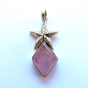 Pendant-Pink Rose Quartz-Unusual-Mounted in 925 silver-Choice of silver necklace-gift