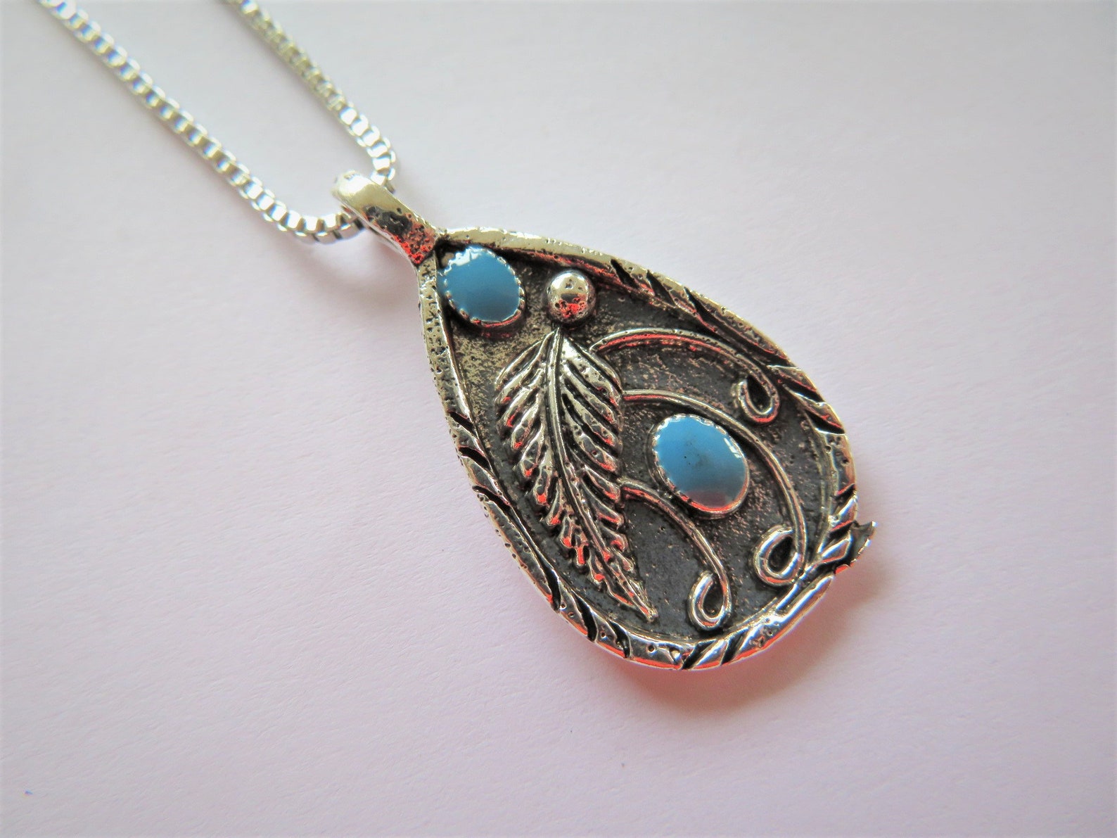 Pendentif En Argent 925 Avec Pierre Tanzanite Bleue - Bijou Occasion Superbe