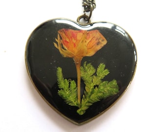 Black Enamelled Heart