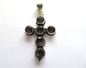 Topaz silver cross